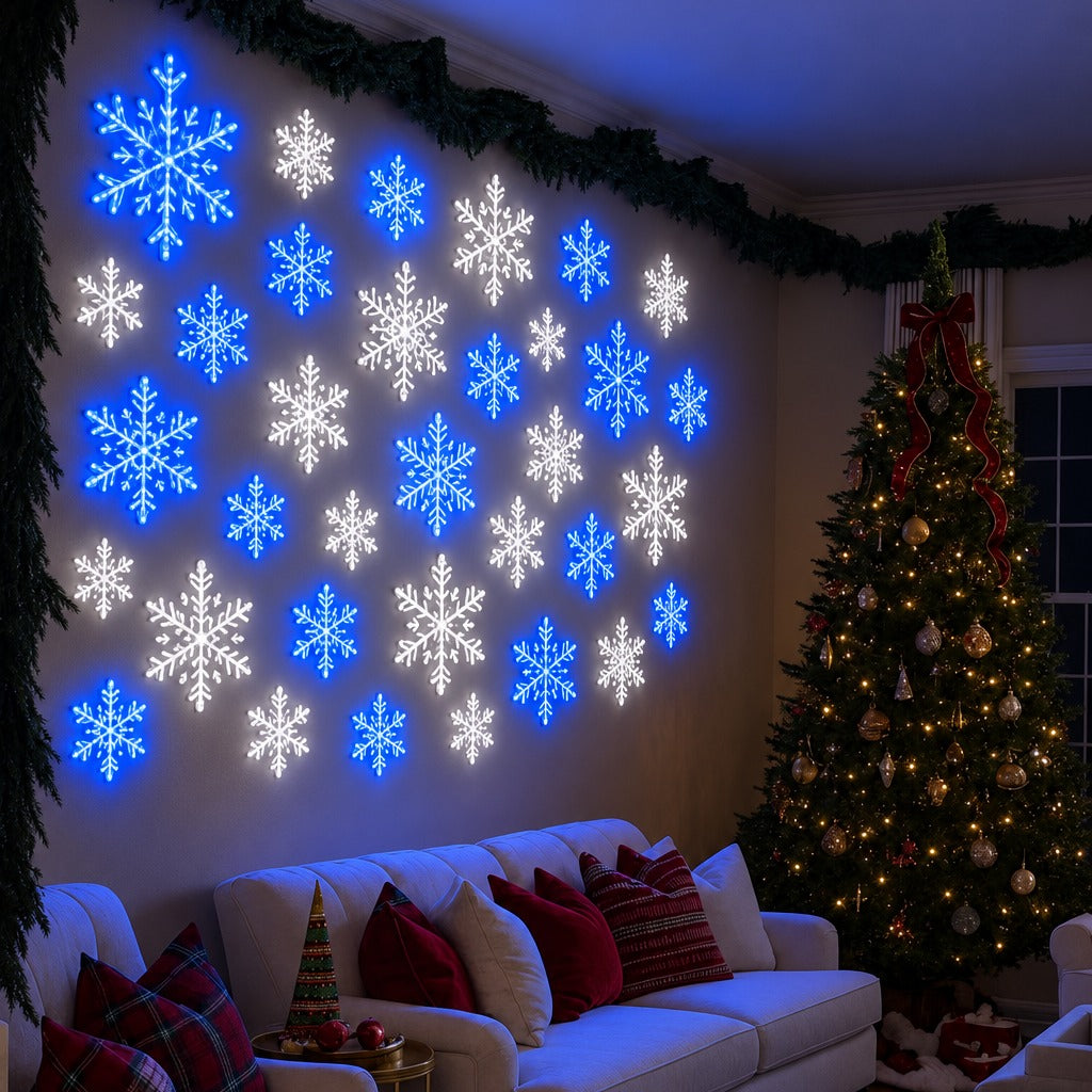 ❄️ Glowing Snowflake Wall Sticker Light Set