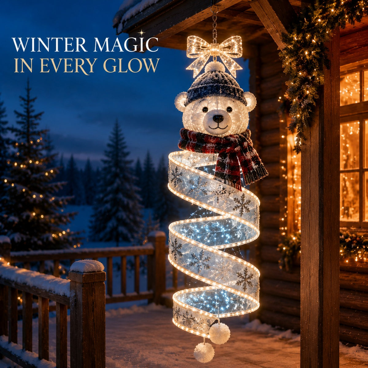 🎄 Christmas Magic Spiral Hanging LED Light Collection
