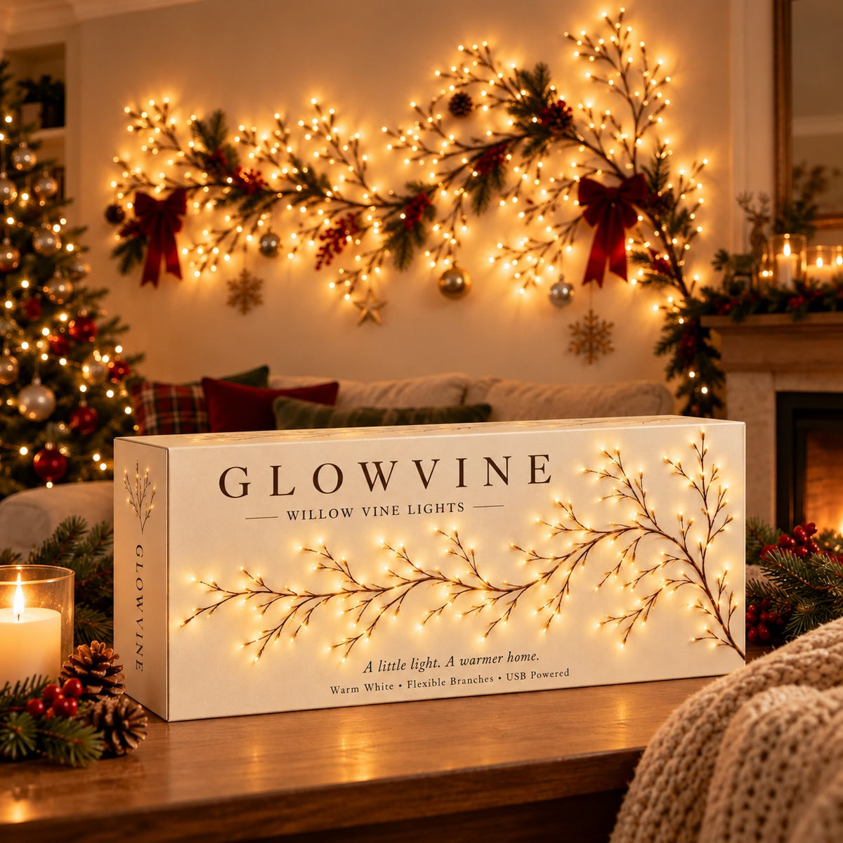 🌿 Willora GlowVine Christmas Branch Wall Lights
