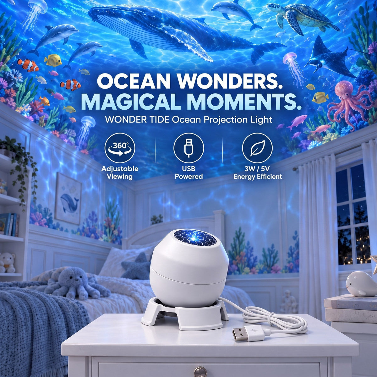 🌊 Wonder Tide Ocean Projector Light