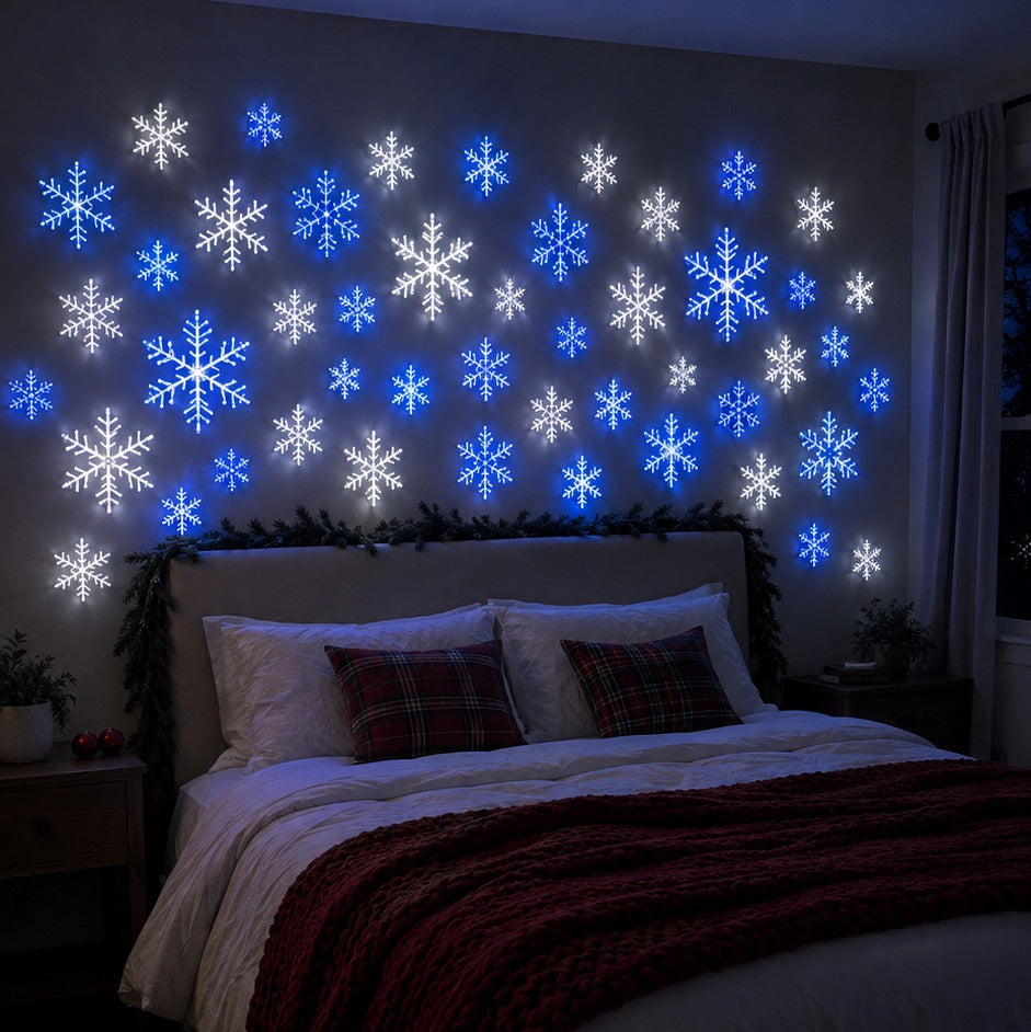 ❄️ Glowing Snowflake Wall Sticker Light Set