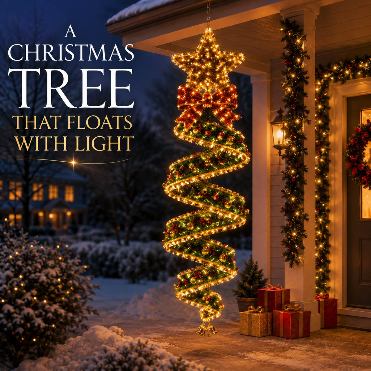 🎄 Christmas Magic Spiral Hanging LED Light Collection