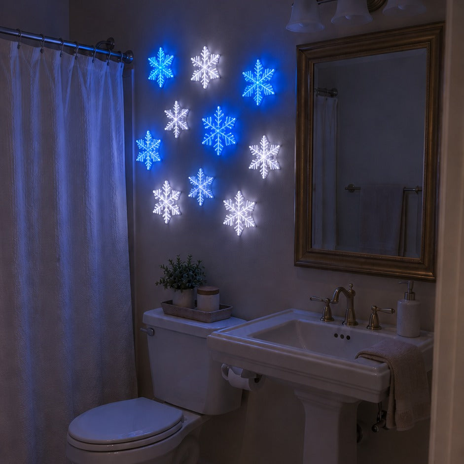 ❄️ Glowing Snowflake Wall Sticker Light Set
