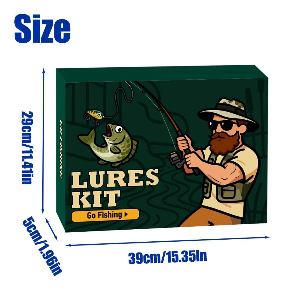 🎣 24-Piece Fishing Lure & Tool Advent Calendar Kit