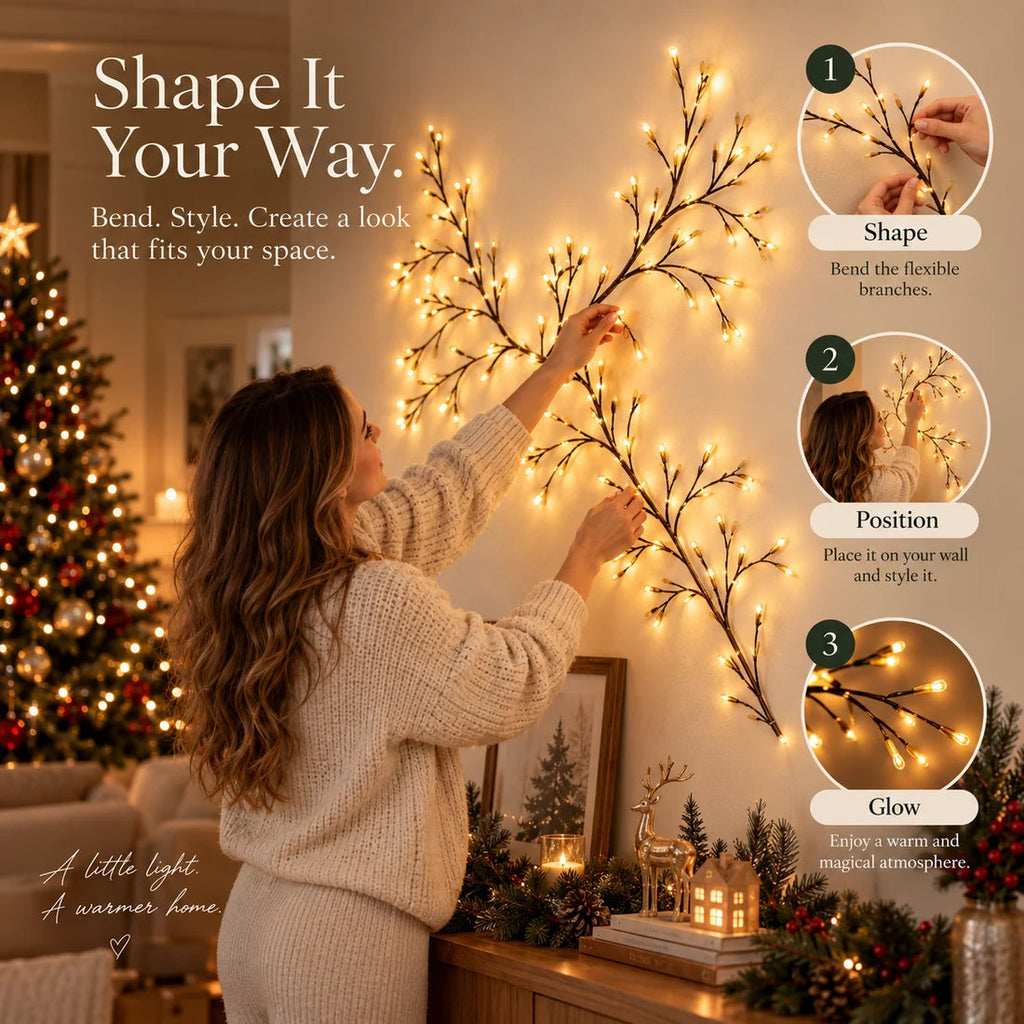 🌿 Willora GlowVine Christmas Branch Wall Lights