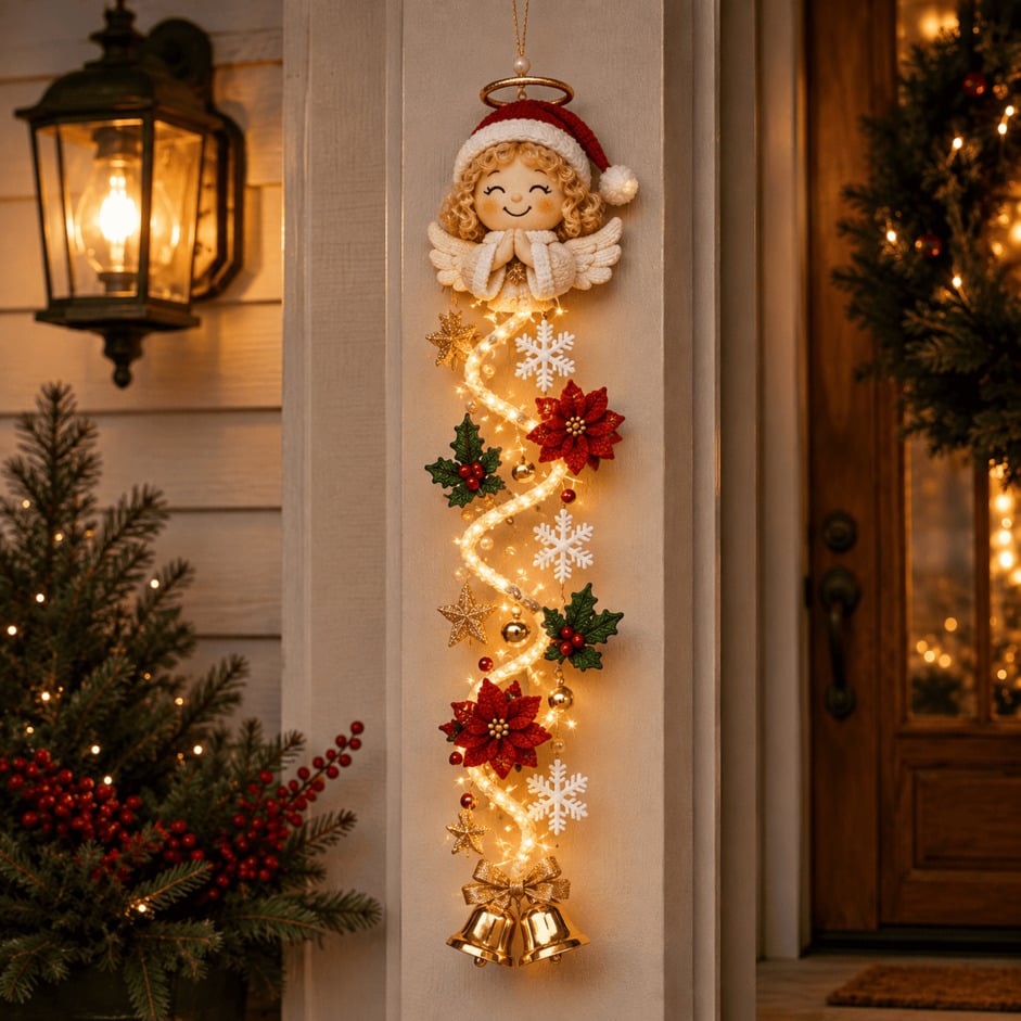 ⏳✨ Last day! 49% OFF – 🎅MerryCascade Glowing Christmas Door Hanger