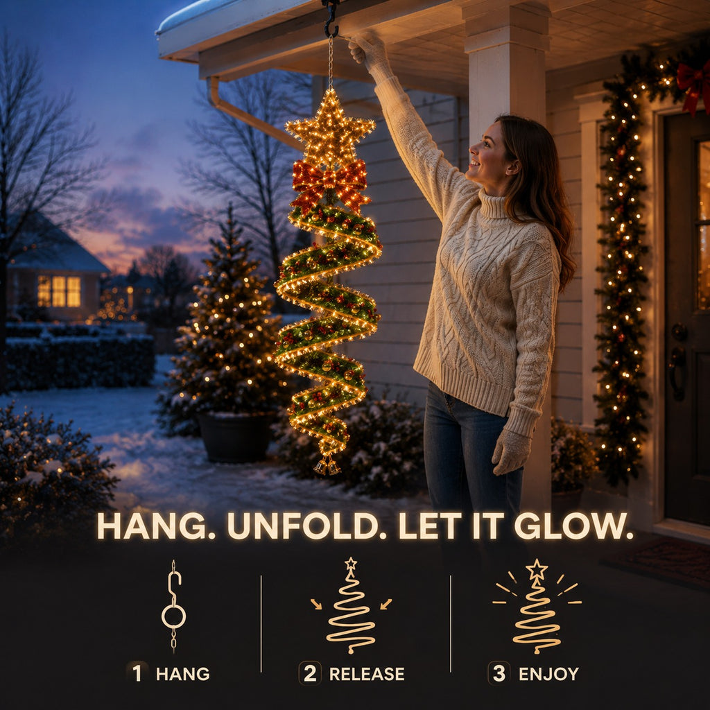 🎄 Christmas Magic Spiral Hanging LED Light Collection