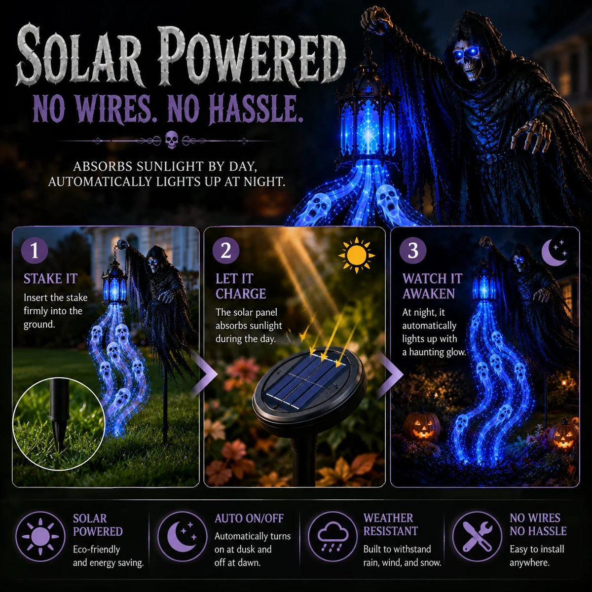 💀🎁 Halloween Soul Harvester Garden Light Collection