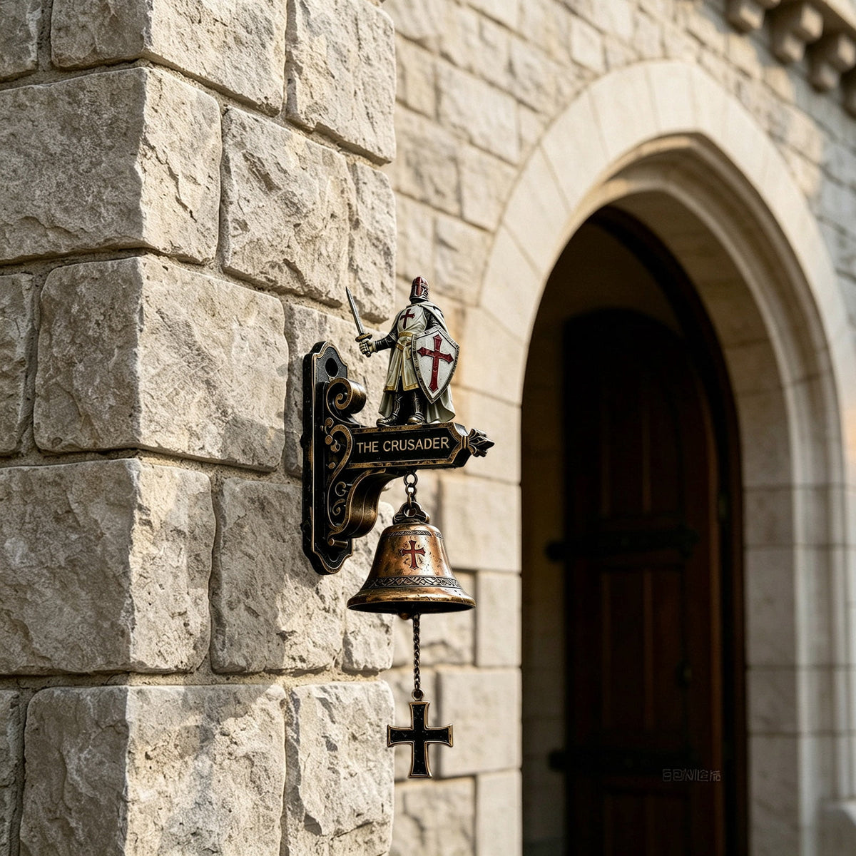 ⚔️ Medieval Crusader Wall Mounted Bell Door Chime