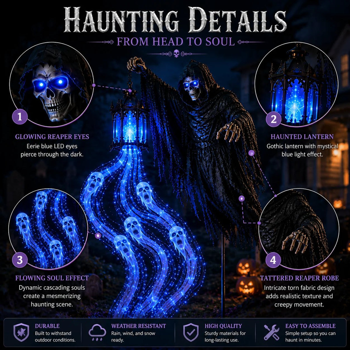 💀🎁 Halloween Soul Harvester Garden Light Collection