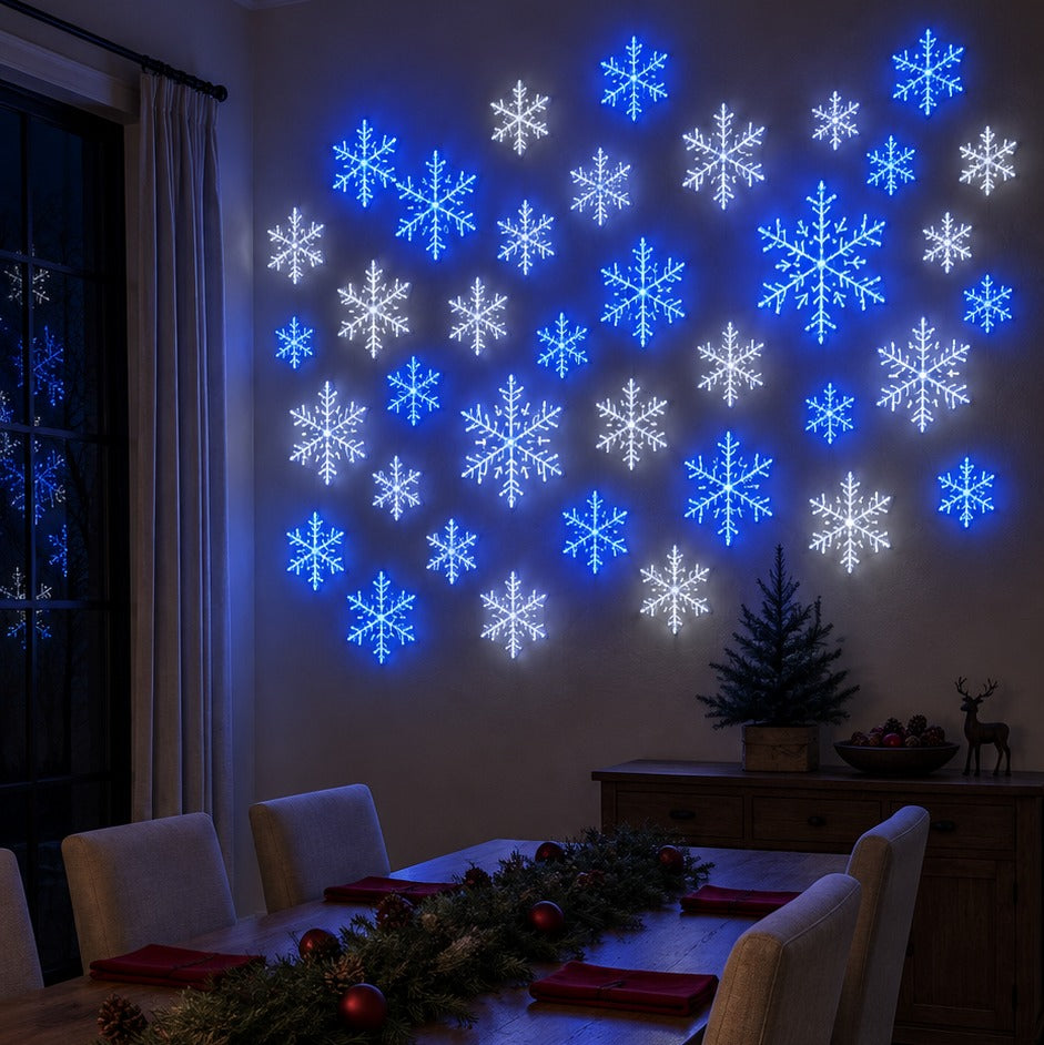 ❄️ Glowing Snowflake Wall Sticker Light Set