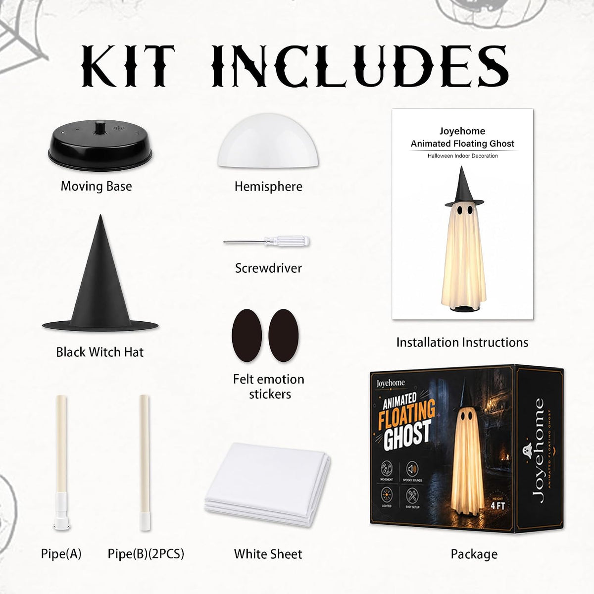 👻 Joyehome Animated Floating Ghost Halloween Decor