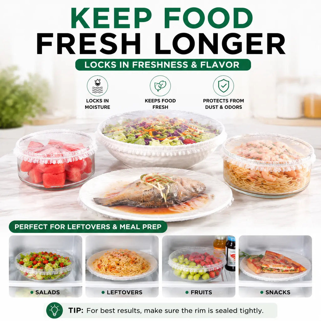 🔥50PCS Disposable Stretch Food Covers for Bowls & Plates🔥