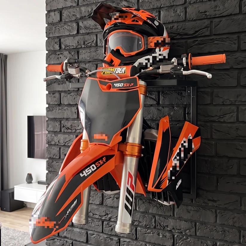 🏍️ Dirt Bike Wall‑Mount LED Lamp With Helmet