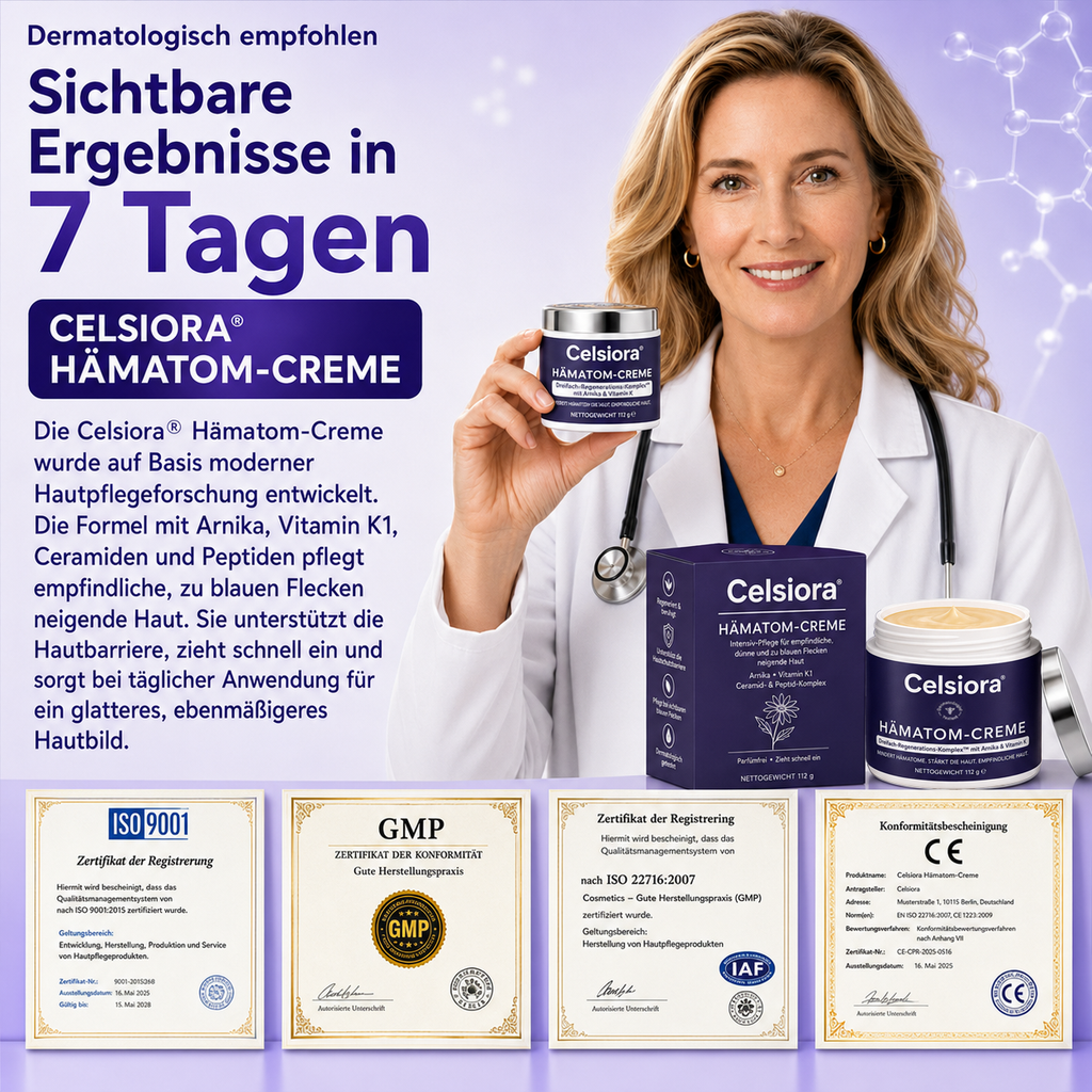 👩‍⚕️🌷 Celsiora® Intensiv-Pflegecreme für empfindliche, zu blauen Flecken neigende Haut