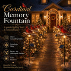 🕊️🎄Solar Cardinal Memory Fountain Light – Christmas Remembrance Garden Stake