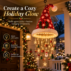 🎄 Christmas Santa Hat Hanging Light – Festive LED Chandelier Decor