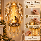 👼 Angel Wings Nativity Lighted Wall Hanging | Meaningful Christmas Decor