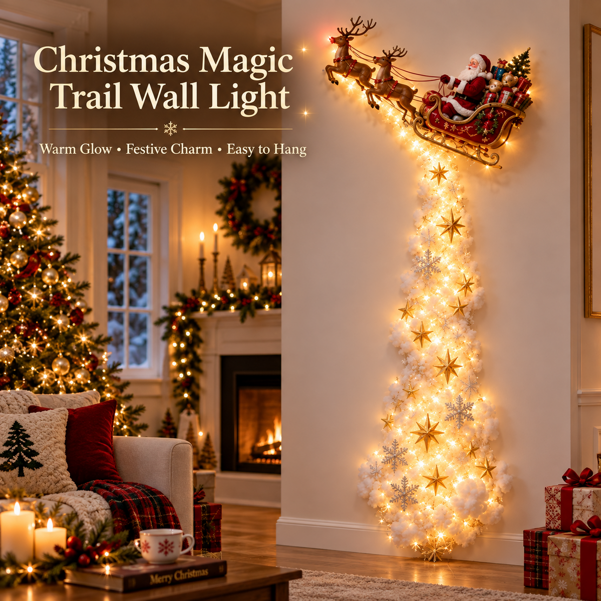 🎄 Light Up The Christmas Magic ✨ Festive LED Wall Decor