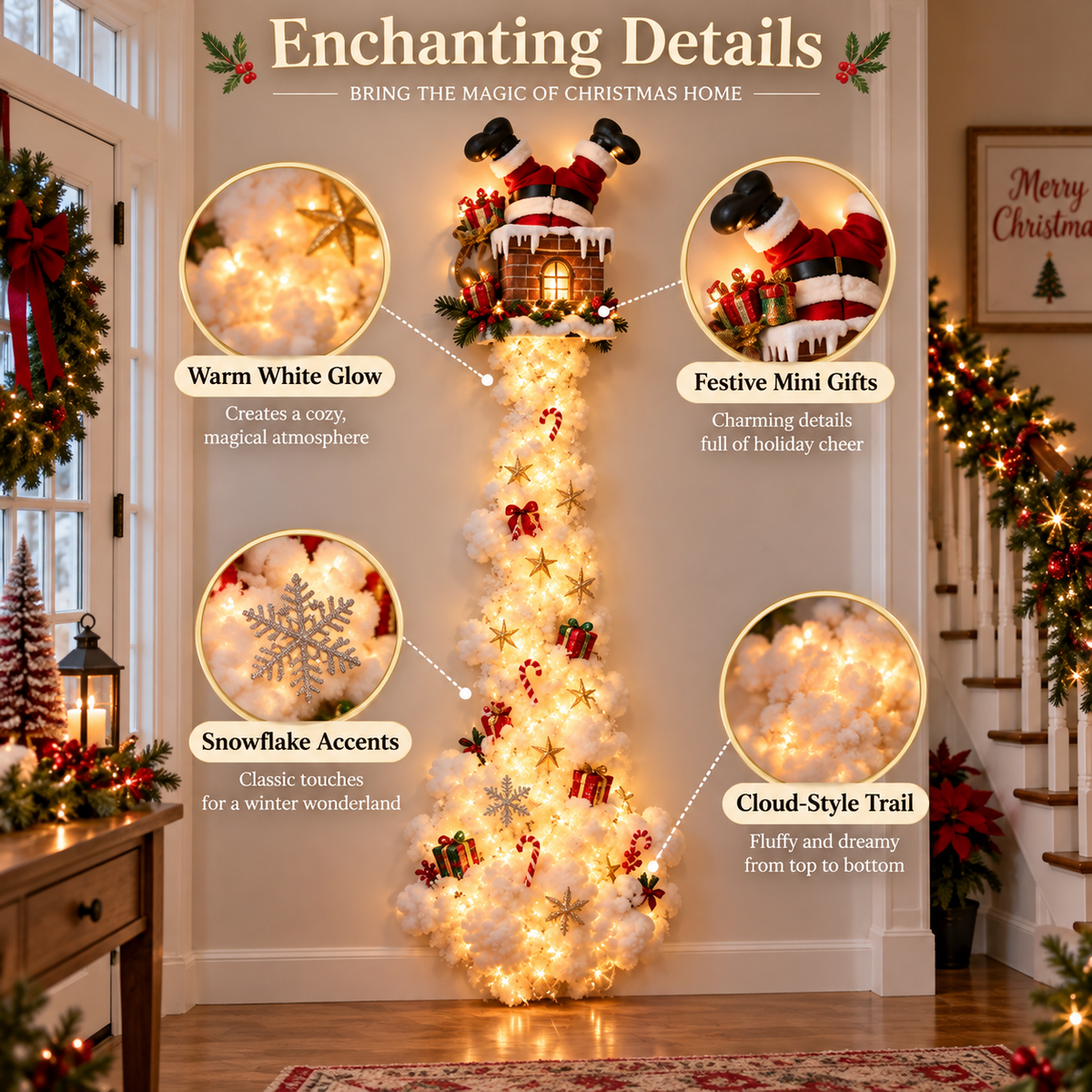 🎄 Light Up The Christmas Magic ✨ Festive LED Wall Decor