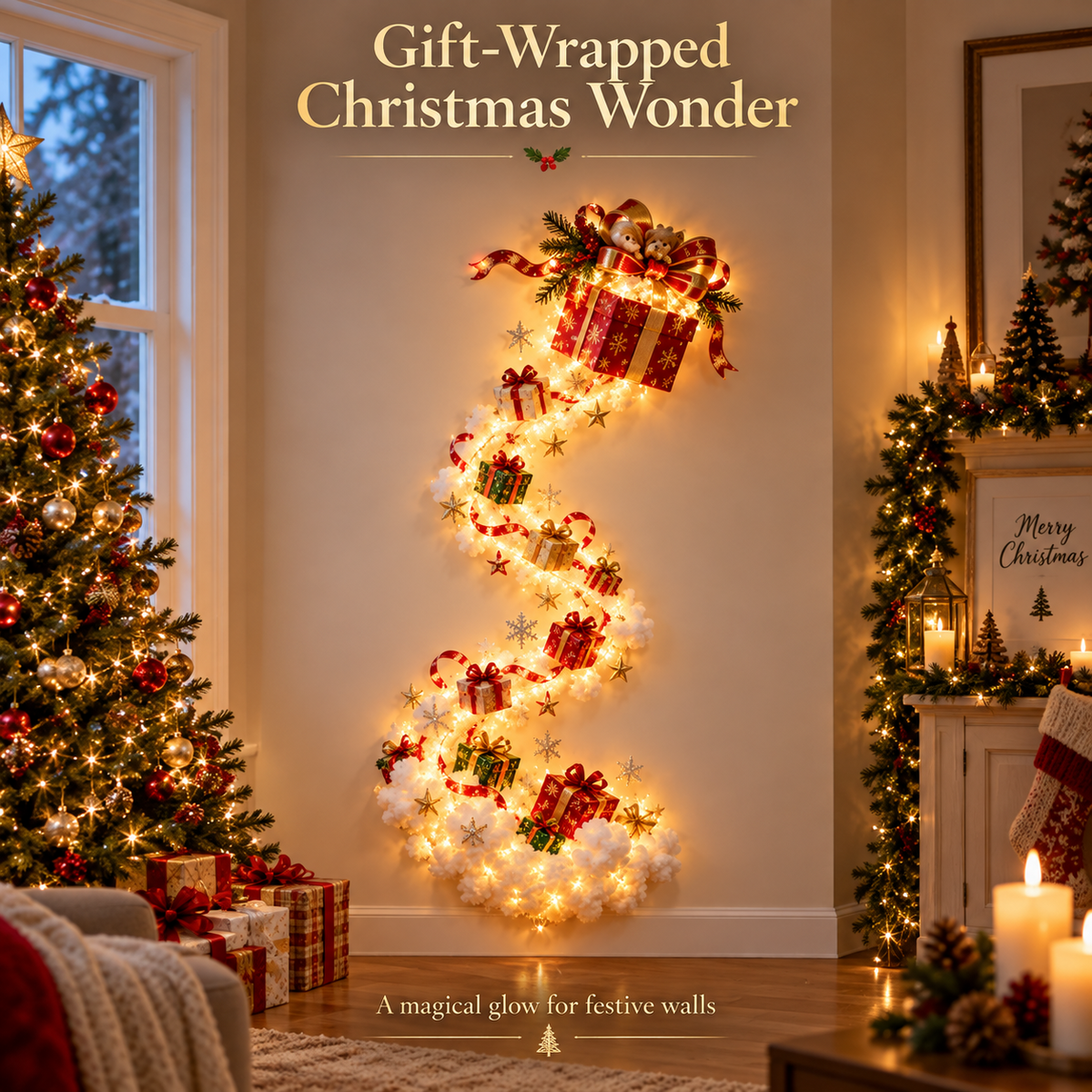 🎄 Light Up The Christmas Magic ✨ Festive LED Wall Decor