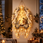 👼 Angel Wings Nativity Lighted Wall Hanging | Meaningful Christmas Decor