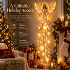 👼Lighted Christmas Angel Wall Decor – Glowing Star Cascade Holiday Decoration