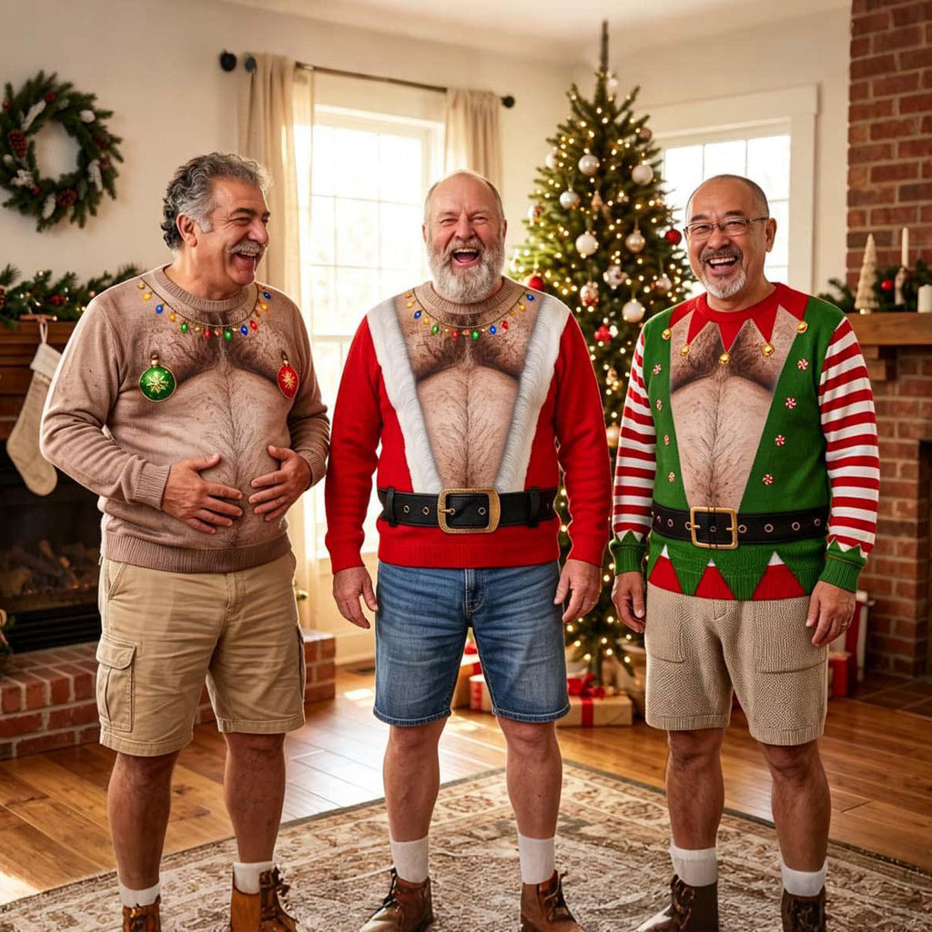 Funny Santa Belly Body Christmas All-Over Print Sweatshirt, Funny Meme Christmas Sweater, Gift For Husband Dad Grandpa 686164 WFD