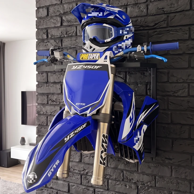 🏍️ Dirt Bike Wall‑Mount LED Lamp With Helmet
