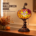 🎃 Vintage Mosaic Pumpkin Glow Lamp – Cozy Halloween Table Decor