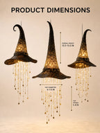 🧙‍♀️ Hanging Glowing Witch Hat with Star String Lights Magical Seasonal Decor for Halloween & Everyday Whimsy