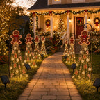 🎁Christmas Magic Pathway🎄Gingerbread Magic Solar Holiday Yard Light🍪