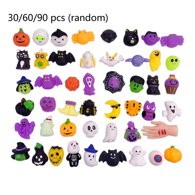 🔥LAST DAY SALE ONLY ￡13.99!!🎁Halloween Squishies Stress Relief Toy Set, Classic Pumpkin/Ghost/Bat Shapes, Super Soft TPR Material with Elastic Squeeze Feel, Washable & Durable, Assorted 24 pcs for Party Favors, Classroom Rewards & Trick-or-Treat