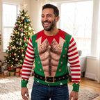 Funny Santa Belly Body Christmas All-Over Print Sweatshirt, Funny Meme Christmas Sweater, Gift For Husband Dad Grandpa 686164 WFD