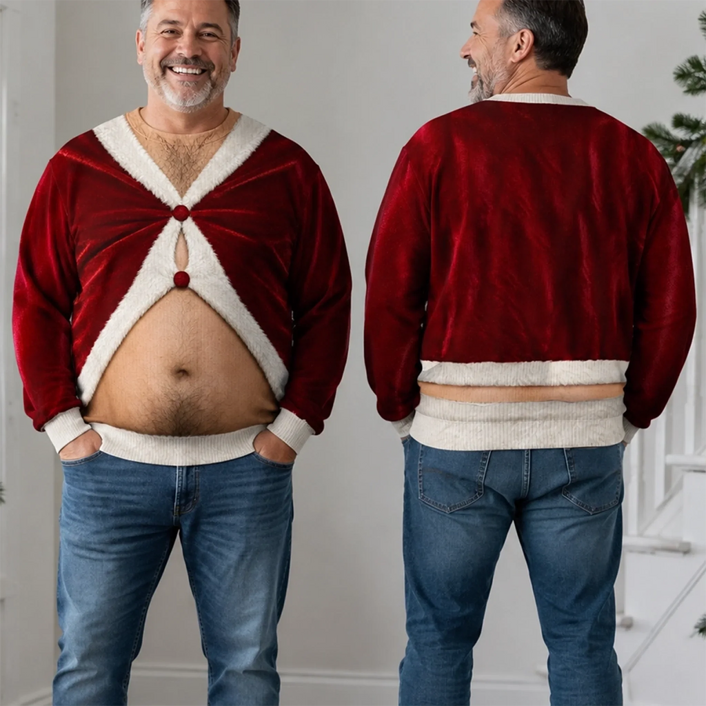 Custom Funny Unisex Ugly Sweatshirt - Personalized Birthday Gifts For Husband, Son, Grandson, Brother, Grandpa, Dad, Yourself - Santa Favorite Trouble Maker