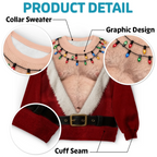 Custom Funny Ugly Sweatshirt - Personalized Christmas Birthday Gifts For Husband, Son, Grandson, Brother, Grandpa, Dad, Yourself - Santa Abs On Full Display Today