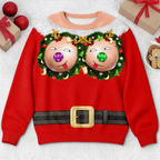 Custom Funny Ugly Sweatshirt - Personalized Christmas Birthday Gifts For Wife, Daughter, Besties, Sisters, Granddaughter, Grandma, Mom, Yourself - Jingle My Baubles