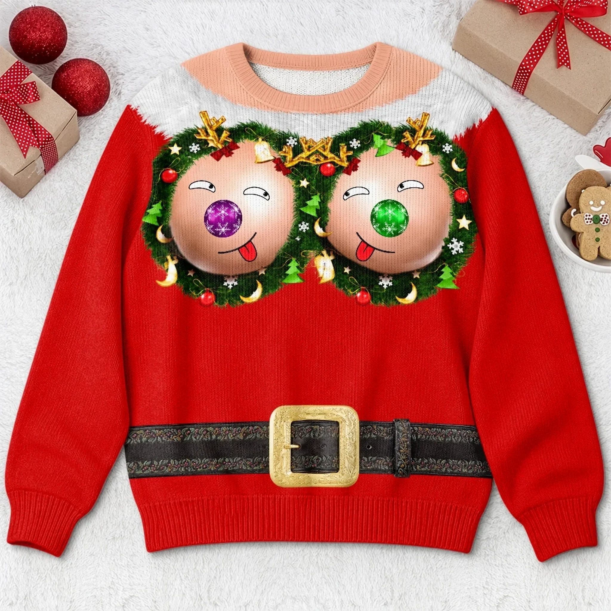 Custom Funny Ugly Sweatshirt - Personalized Christmas Birthday Gifts For Wife, Daughter, Besties, Sisters, Granddaughter, Grandma, Mom, Yourself - Jingle My Baubles