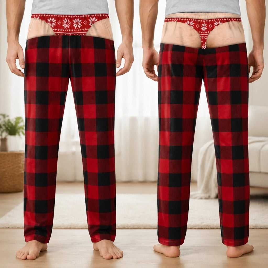 Custom Funny Pajama Pants - Personalized Christmas Birthday Gifts For Husband, Son, Grandson, Brother, Grandpa, Dad, Yourself - Oops That Was My Last Layer