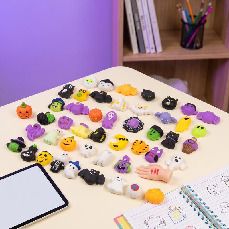 🔥LAST DAY SALE ONLY ￡13.99!!🎁Halloween Squishies Stress Relief Toy Set, Classic Pumpkin/Ghost/Bat Shapes, Super Soft TPR Material with Elastic Squeeze Feel, Washable & Durable, Assorted 24 pcs for Party Favors, Classroom Rewards & Trick-or-Treat