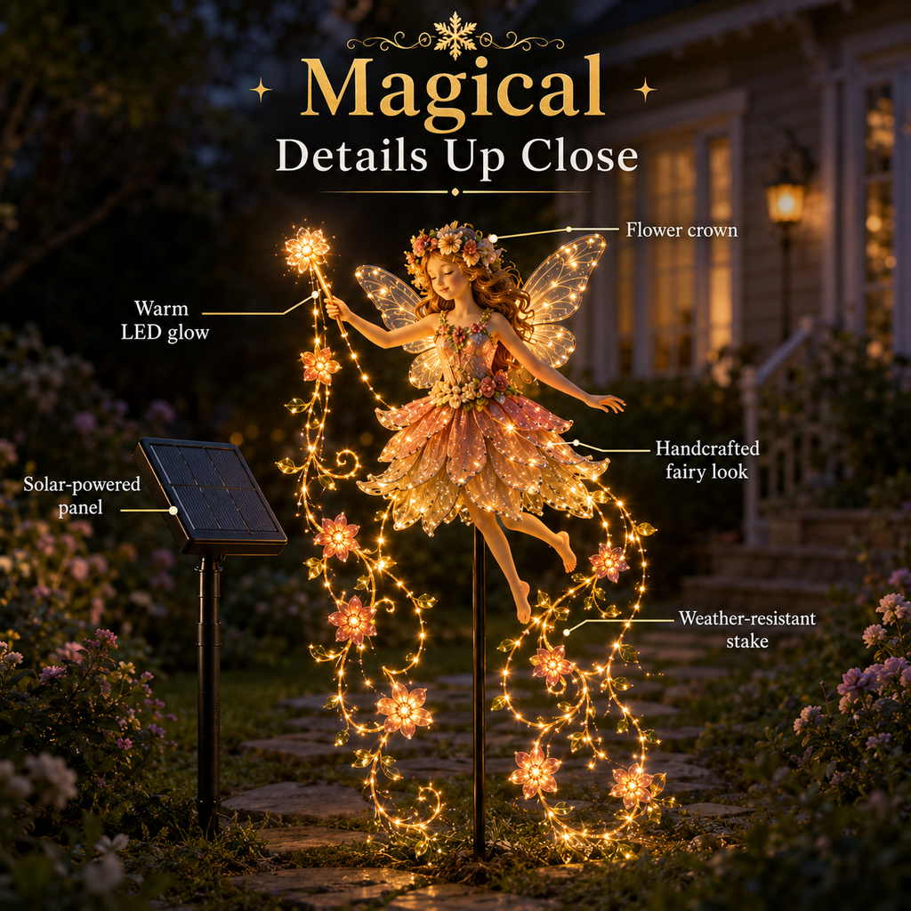 🎁Today Save 49% OFF ✨ Enchanted Flower Fairy Solar Garden Light – Magical Glowing Outdoor Christmas Yard Decor 🧚🌸