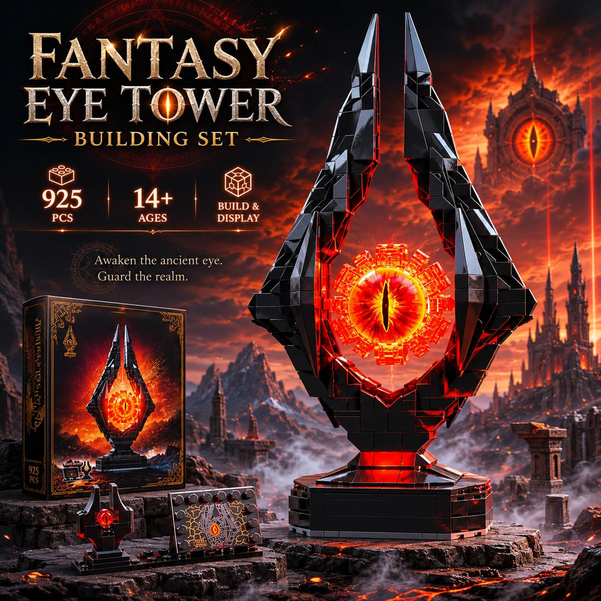 👁️ Eye of Sauron Building Block Lamp | Vintage Ornaments Collection