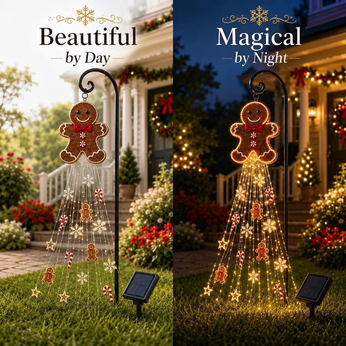 🎁Christmas Magic Pathway🎄Gingerbread Magic Solar Holiday Yard Light🍪