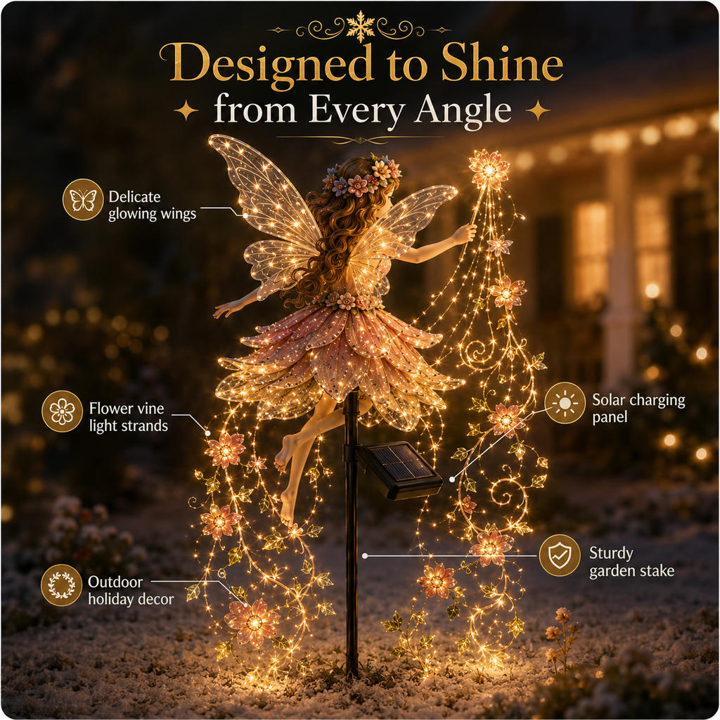 🎁Today Save 49% OFF ✨ Enchanted Flower Fairy Solar Garden Light – Magical Glowing Outdoor Christmas Yard Decor 🧚🌸