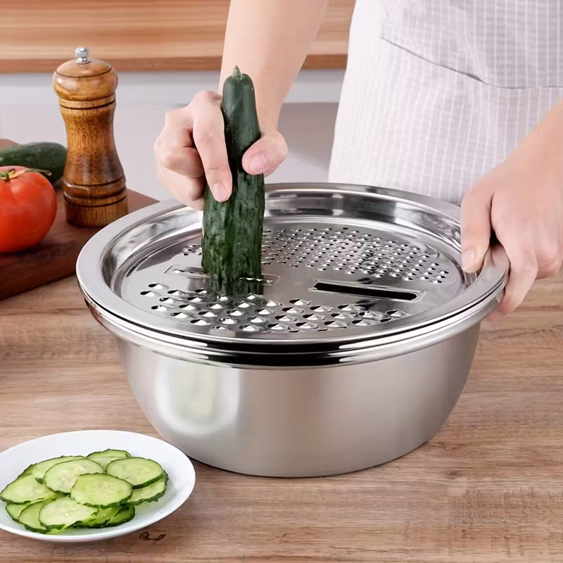 Stainless Steel Kitchen Set 3pcs with Integrated Grinder