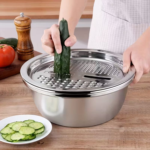 Stainless Steel Kitchen Set 3pcs with Integrated Grinder