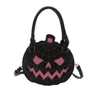 Spooky Jack-O-Lantern Pumpkin Crossbody Bag Novelty Spiderweb Stitching Handbag🎃