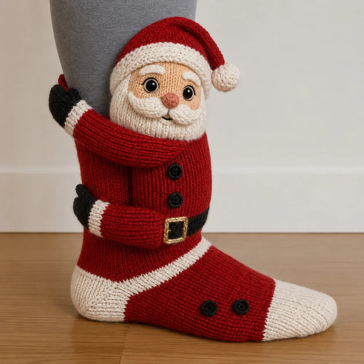 🎄🧦Xmas Hugging Christmas Socks 🎅 Cute Knit Holiday Socks 5 Designs
