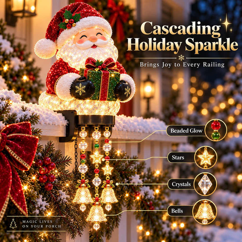🔔🎄 Christmas Porch Railing Lights – 4 Festive Character Designs