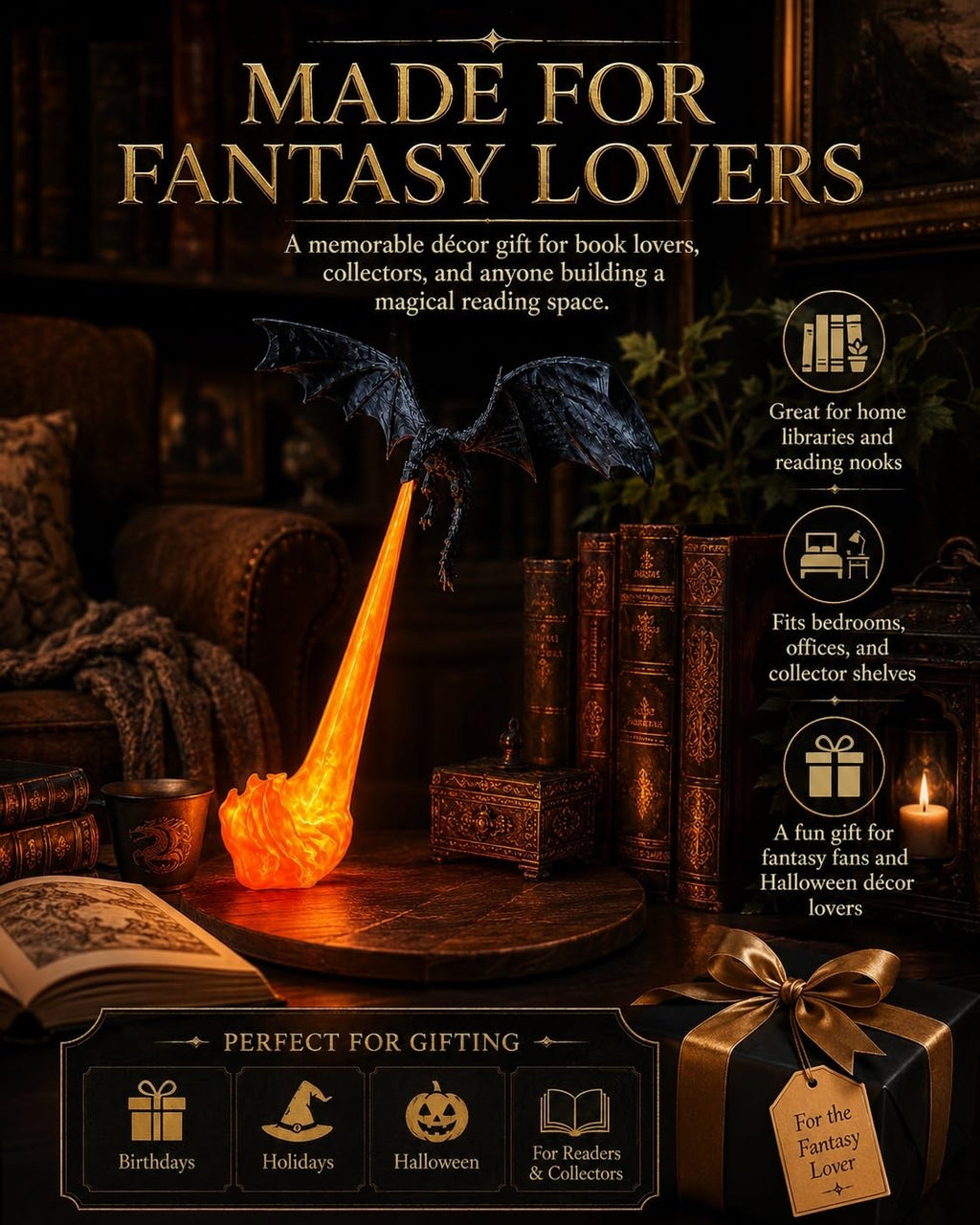 🐉 Dragon Flame LED Decor Lamp